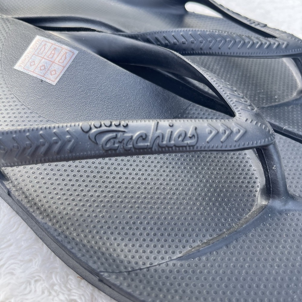 Archies Flip Flops Women Size 7 Black Comfort Shoes Arch Support Sandals NEW - Picture 5 of 9